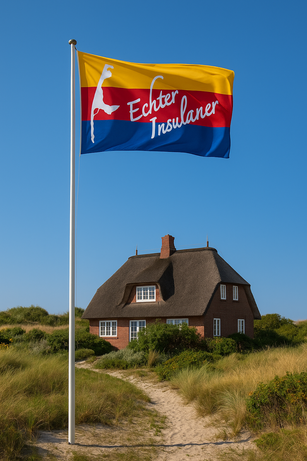 „Echter Insulaner“ Flagge – Zeig Flagge für Sylt & die Friesen