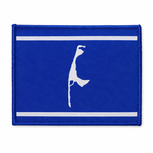 Aufnäher „Sylt“ – Insel Patch mit Sylter Silhouette in Blau-Weiß