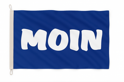 Drapeau MOIN – Salutation nord-allemande sous forme de drapeau | Résistant aux intempéries et lavable | Symbole maritime et décoration