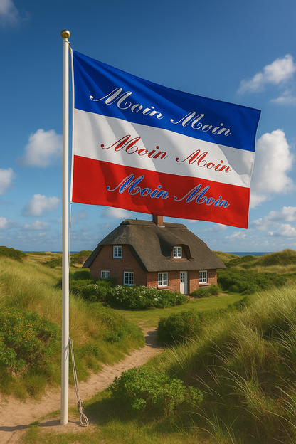 Bonjour ! Drapeau aux couleurs du Schleswig-Holstein – une touche de charme nord-allemand pour la maison et les déplacements