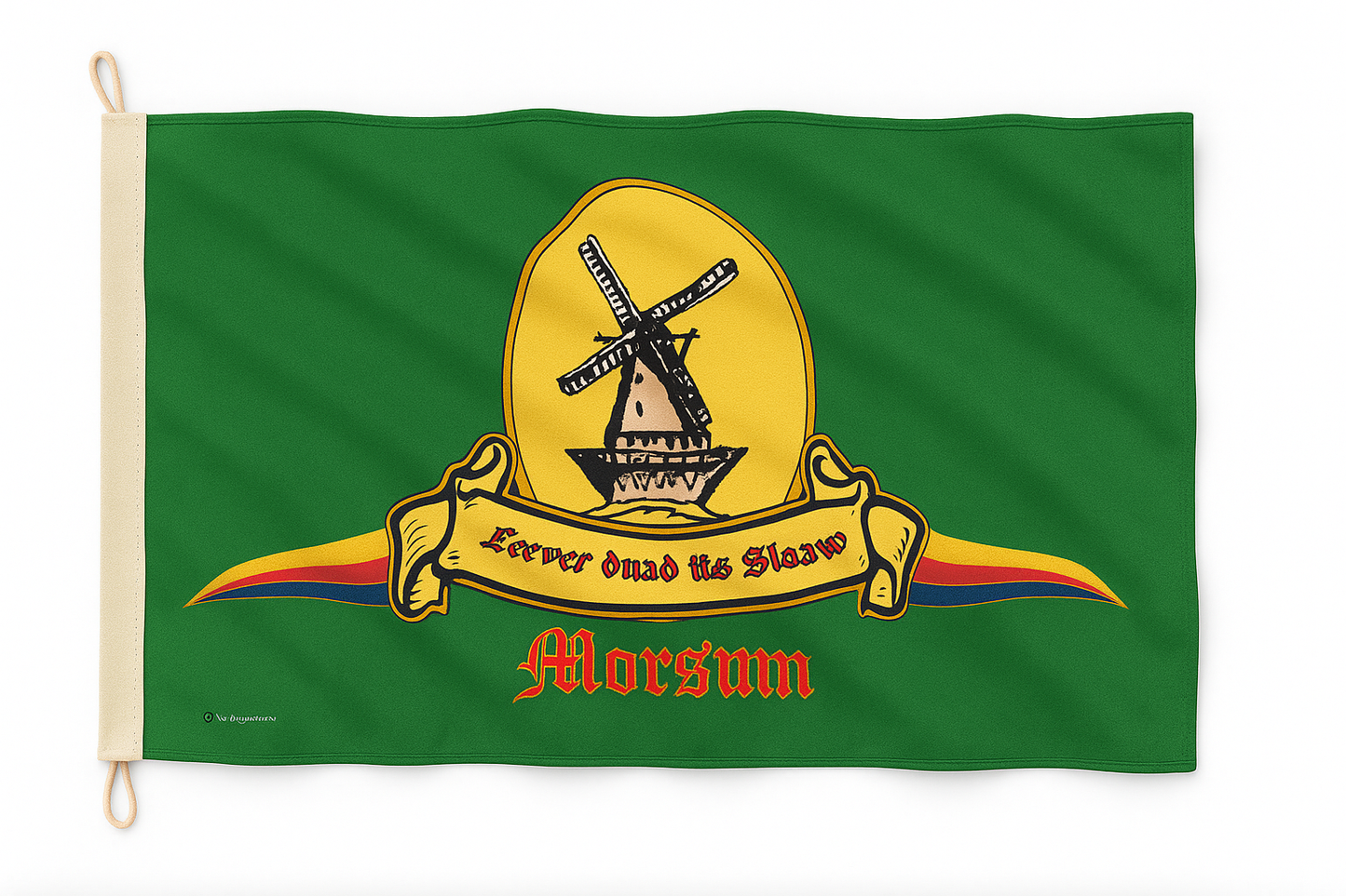 Morsum Flagge mit Historischer Mühle – Sylt-Geschichte für Zuhause