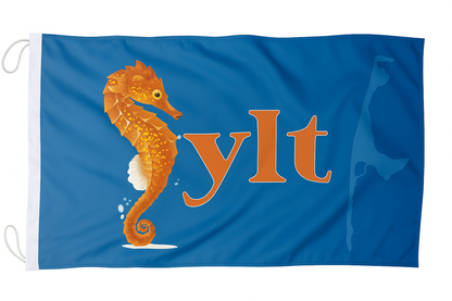 Drapeau de Sylt orné d'un hippocampe – Un motif maritime plein de charme