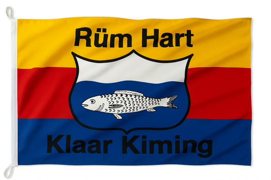 Rüm Hart Klaar Kiming Flagge – Friesisches Lebensmotto, sichtbares Zeichen