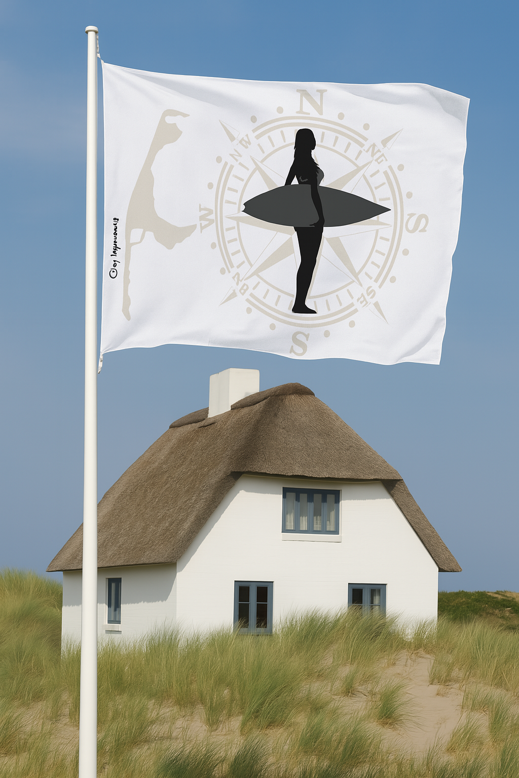 Sylt Surferin Flagge – Kompass, Küste und Freiheit