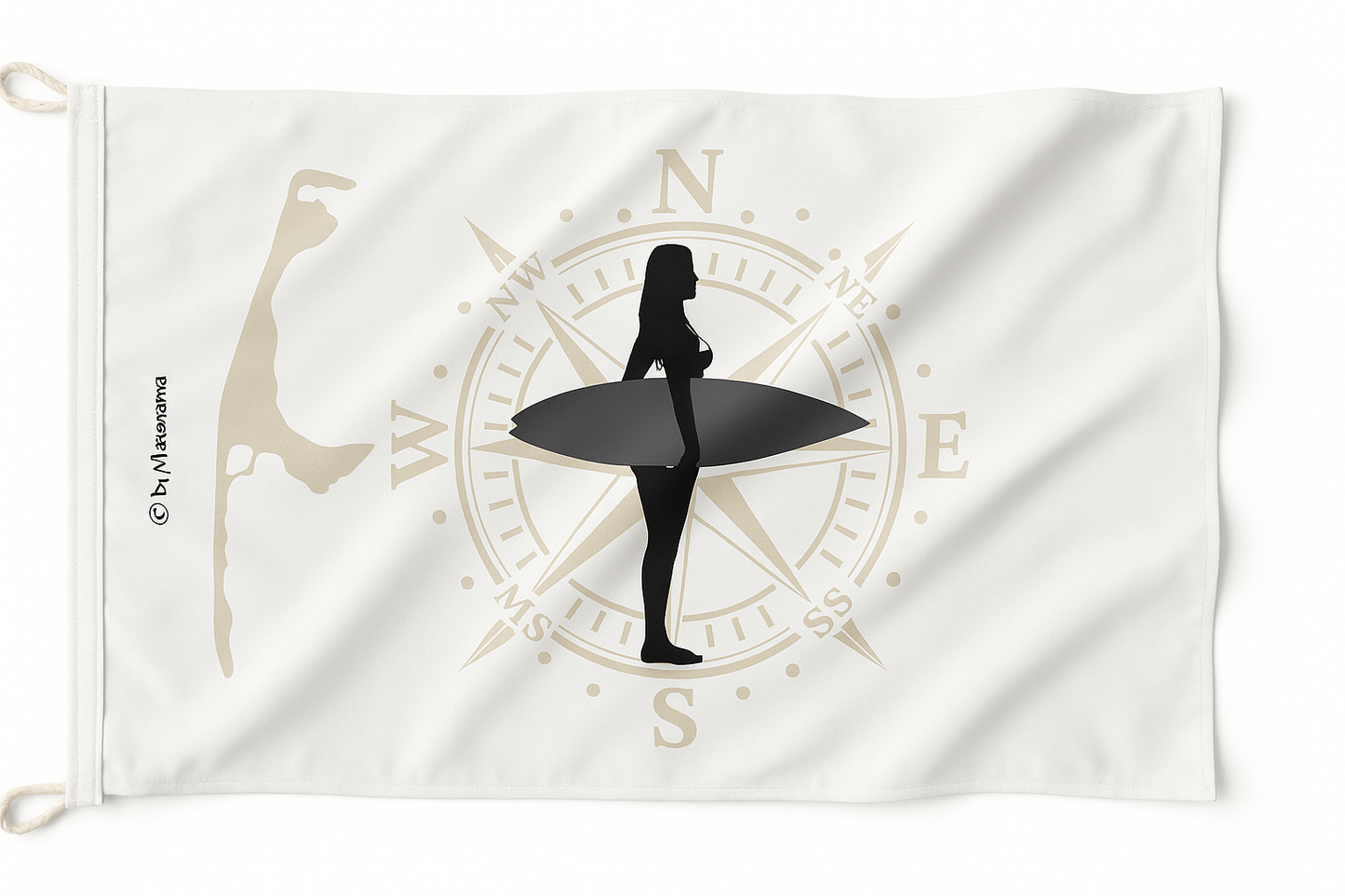 Sylt Surferin Flagge – Kompass, Küste und Freiheit