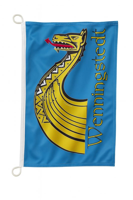 Wenningstedt Flagge – Hochformatiger Sylt-Klassiker mit Drachenkopf