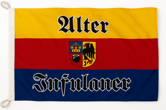 „Alter Insulaner“ Flagge in Friesenfarben – Küstenstolz zum Hissen