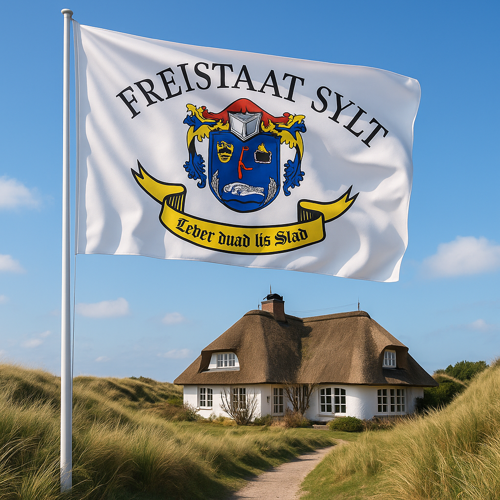 Freistaat Sylt Flagge in Weiß – Stilvoll. Klar. Nordisch frei.