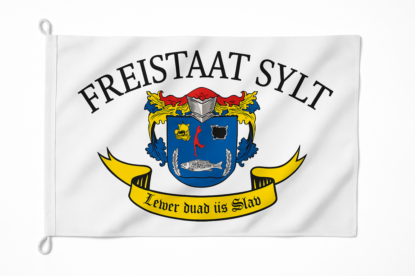 Freistaat Sylt Flagge in Weiß – Stilvoll. Klar. Nordisch frei.