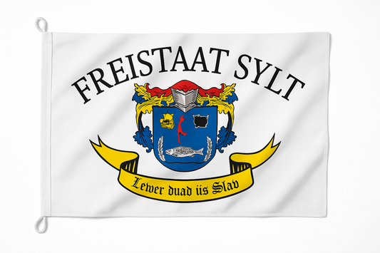 Freistaat Sylt Flagge in Weiß – Stilvoll. Klar. Nordisch frei.