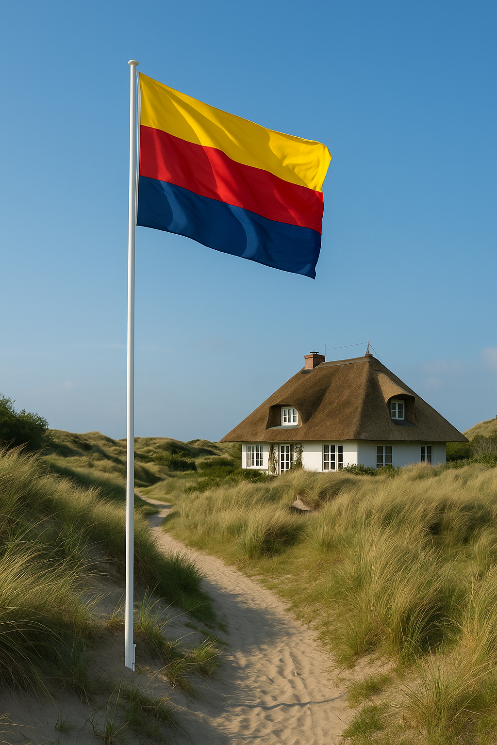 Friesenflagge ohne Wappen – Tradition pur in Gelb, Rot und Blau