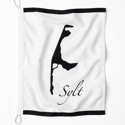 Drapeau de Black Island Sylt – Lignes épurées. Expression forte. Pureté de la mer du Nord.