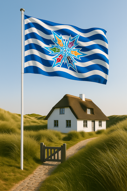 Kampen flag “Colorful Thistle” – A colorful statement from Sylt