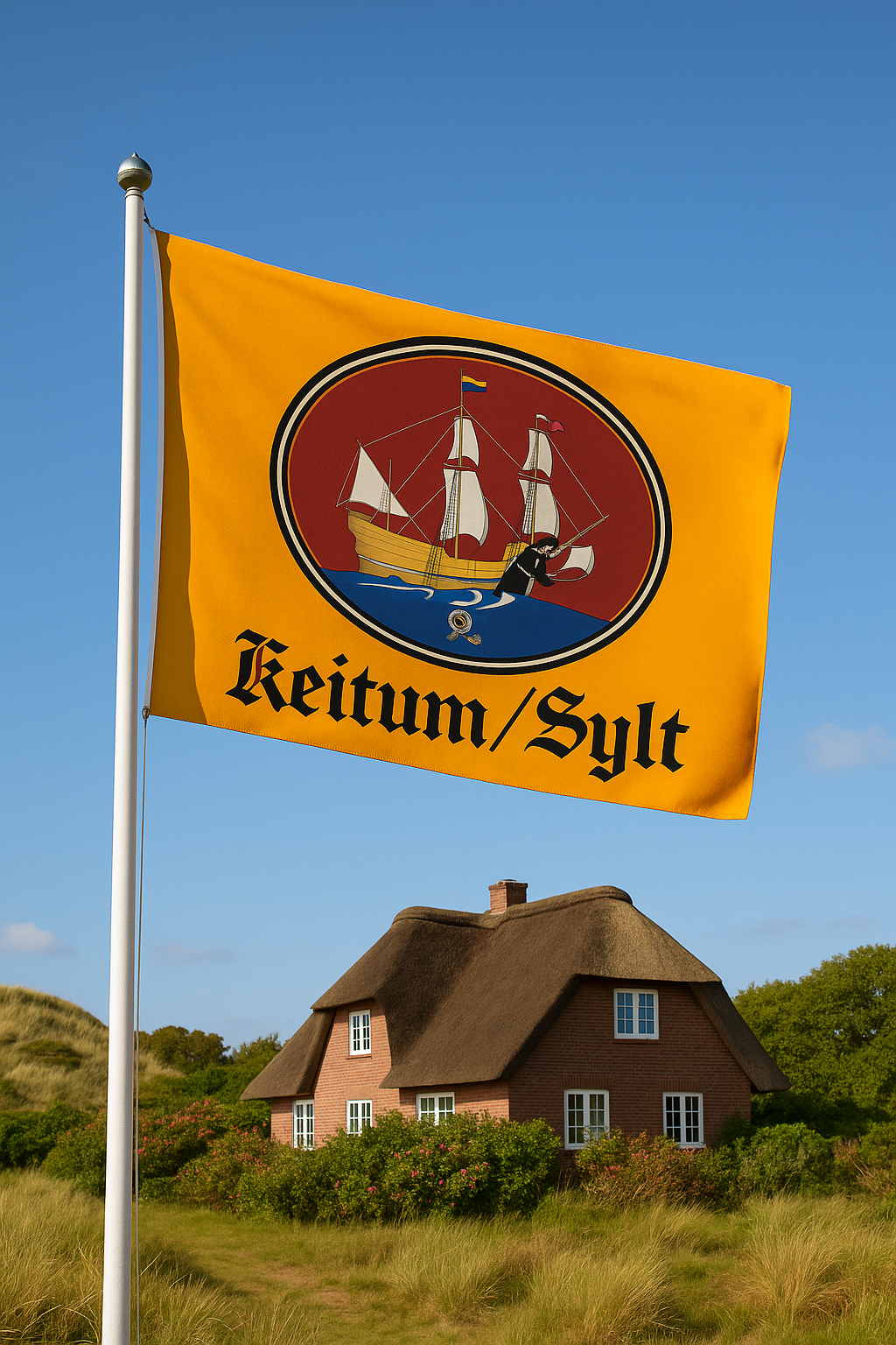 Keitum-Syltflagge mit Kogge – Maritimes stilvoll gehisst