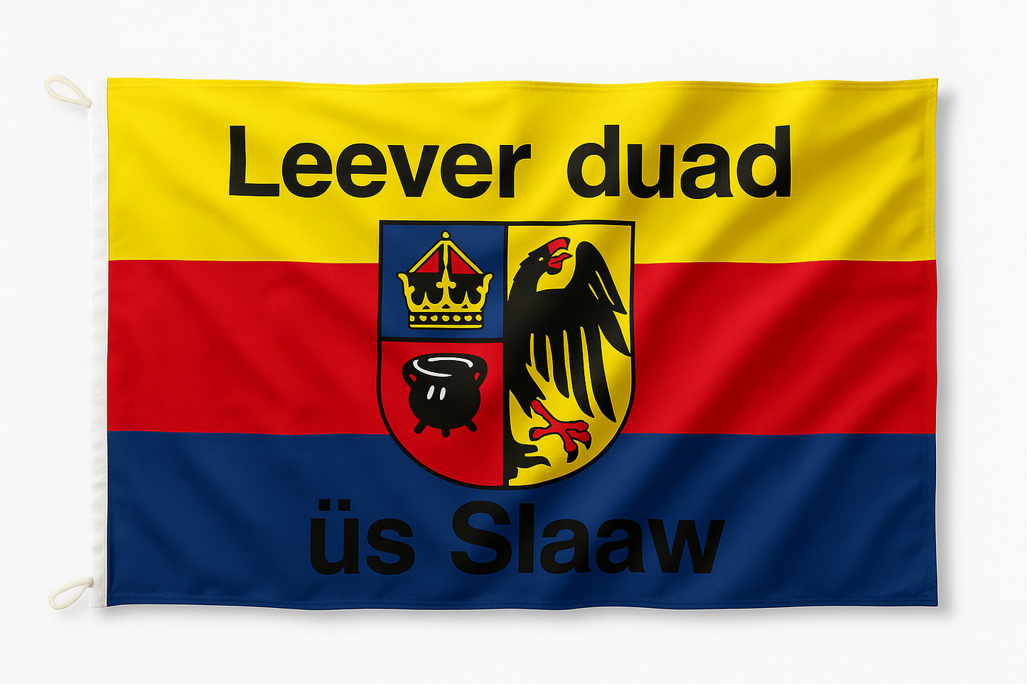 „Lever duad üs Slaaw“ Flagge – Friesischer Freiheitsruf im Wind