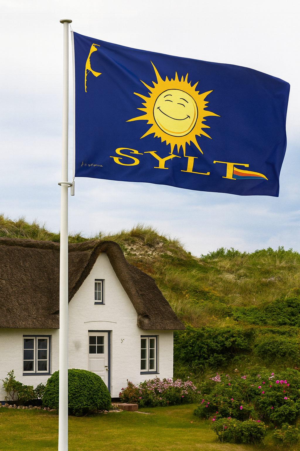 Sonnenland-Blidselbucht Syltflagge Blau – Sommer, Sonne & Sylt-Feeling pur