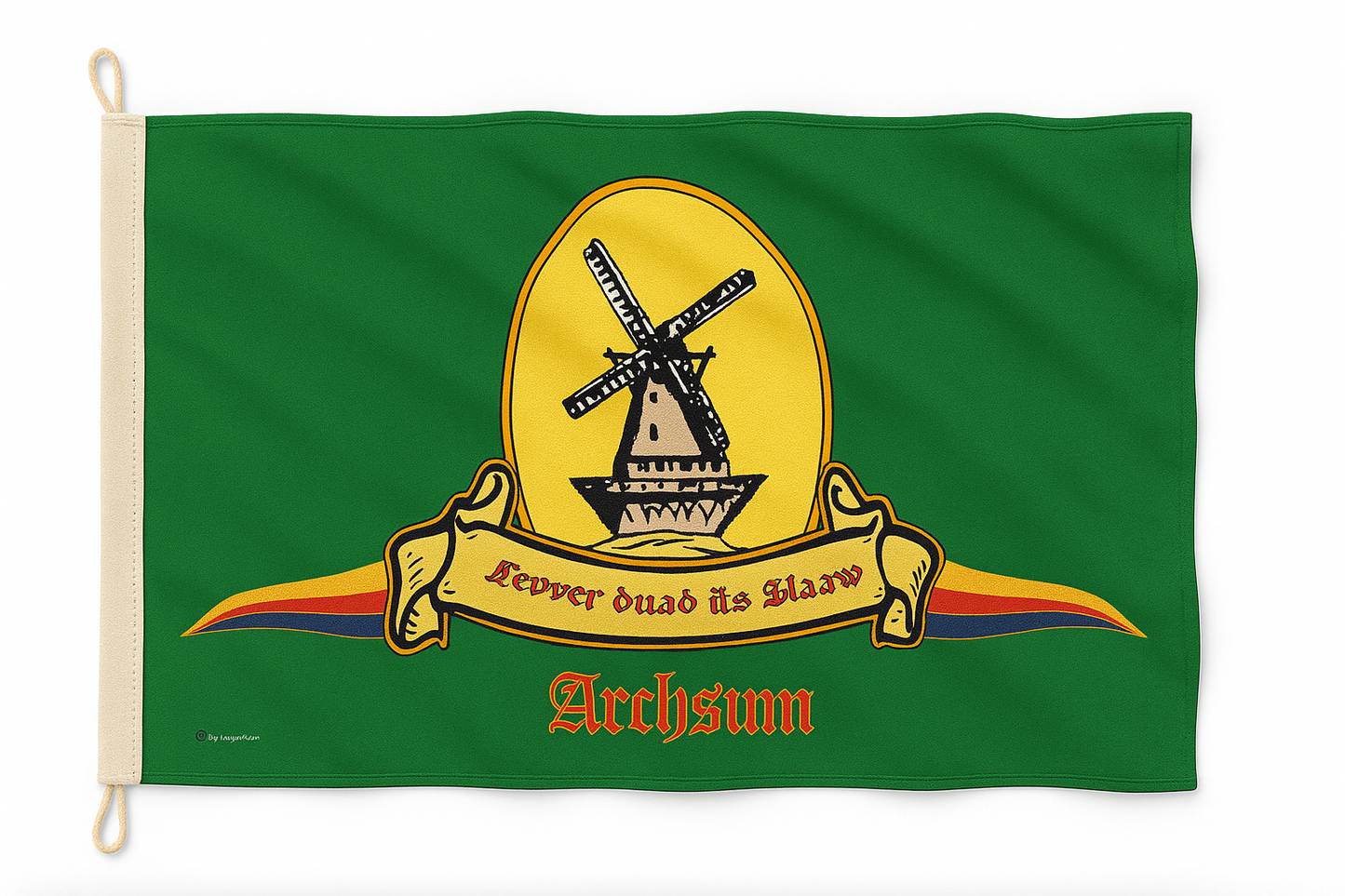 Archsum Flagge mit Historischer Mühle – Erinnerung an ein Sylter Wahrzeichen