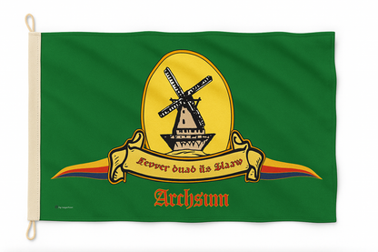 Archsum flag with historic mill – a reminder of a Sylt landmark