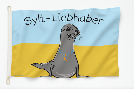 Sylt-Liebhaber Seehund Flagge – Nordsee-Charme mit Herz