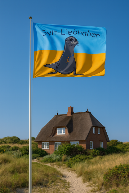 Drapeau des amoureux de Sylt – Charme de la mer du Nord avec un cœur