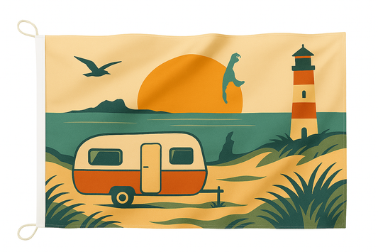 Sylt Flagge Camping – Wohnwagenidylle mit Inselblick