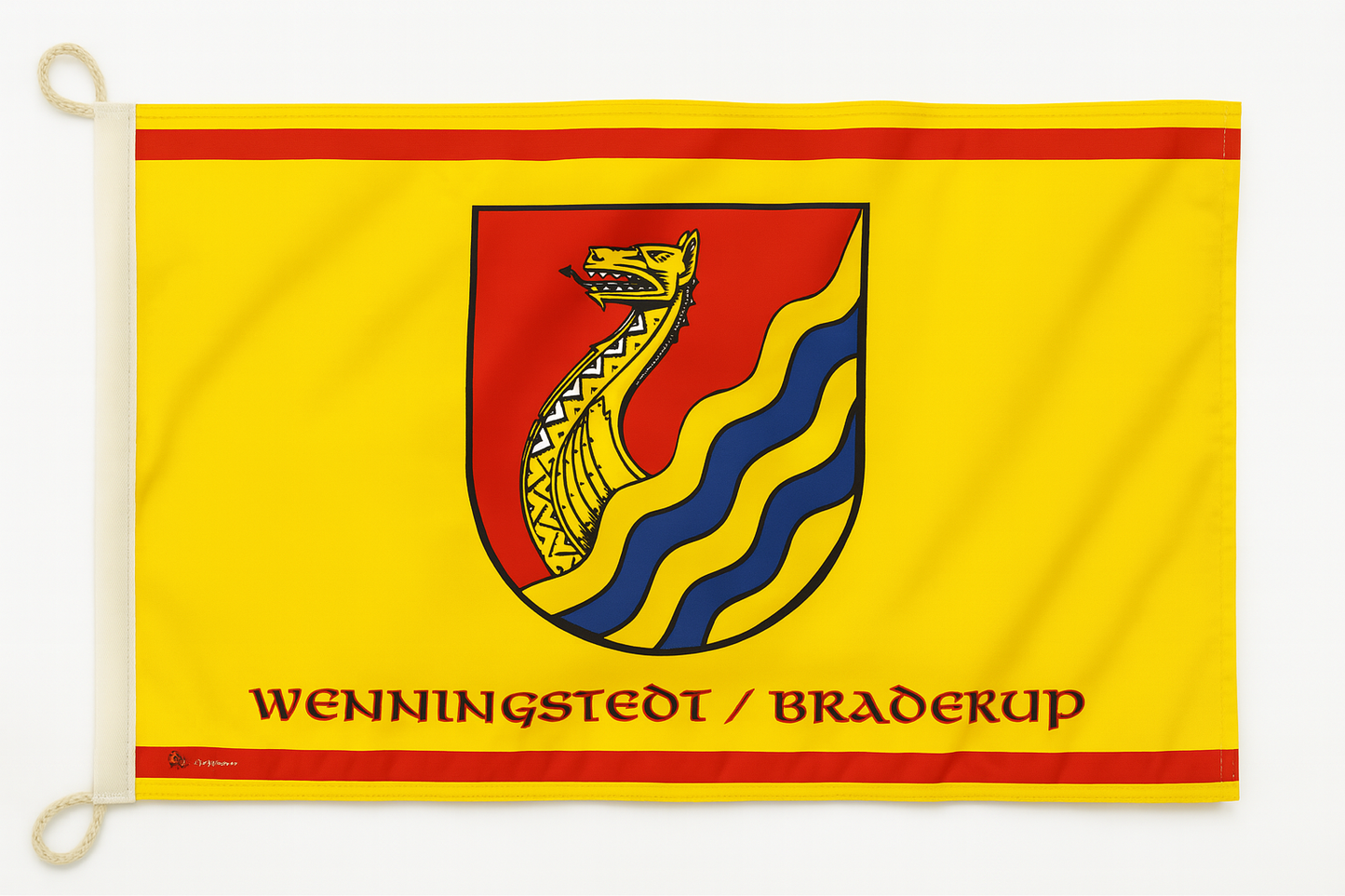 Wenningstedt-Braderup Syltflagge mit Schrift – Nordische Stärke und Wellenkraft