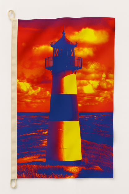 Drapeau du phare de Worhol – Icône de Sylt aux couleurs pop art