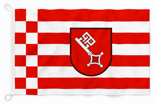 Bremenflagge mit Schlüsselwappen - Klassisch Streifen und Stadtwappen
