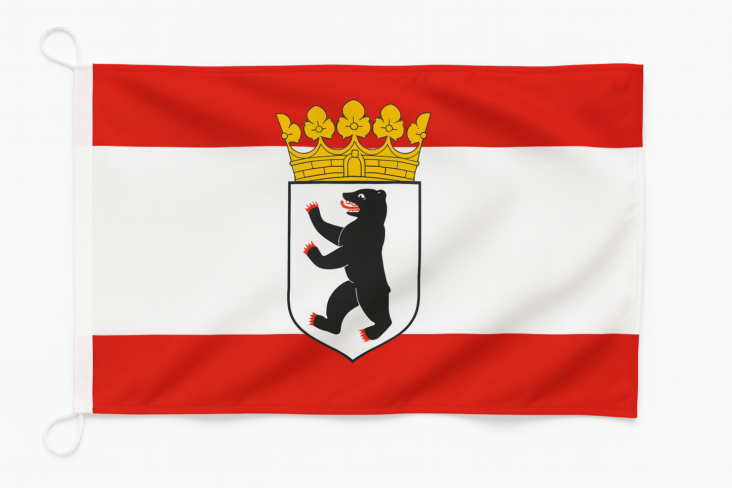 Berlin Flagge mit Wappen & Krone – Hauptstadt-Stolz im klassischen Design