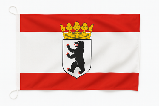 Berlin Flagge mit Wappen & Krone – Hauptstadt-Stolz im klassischen Design