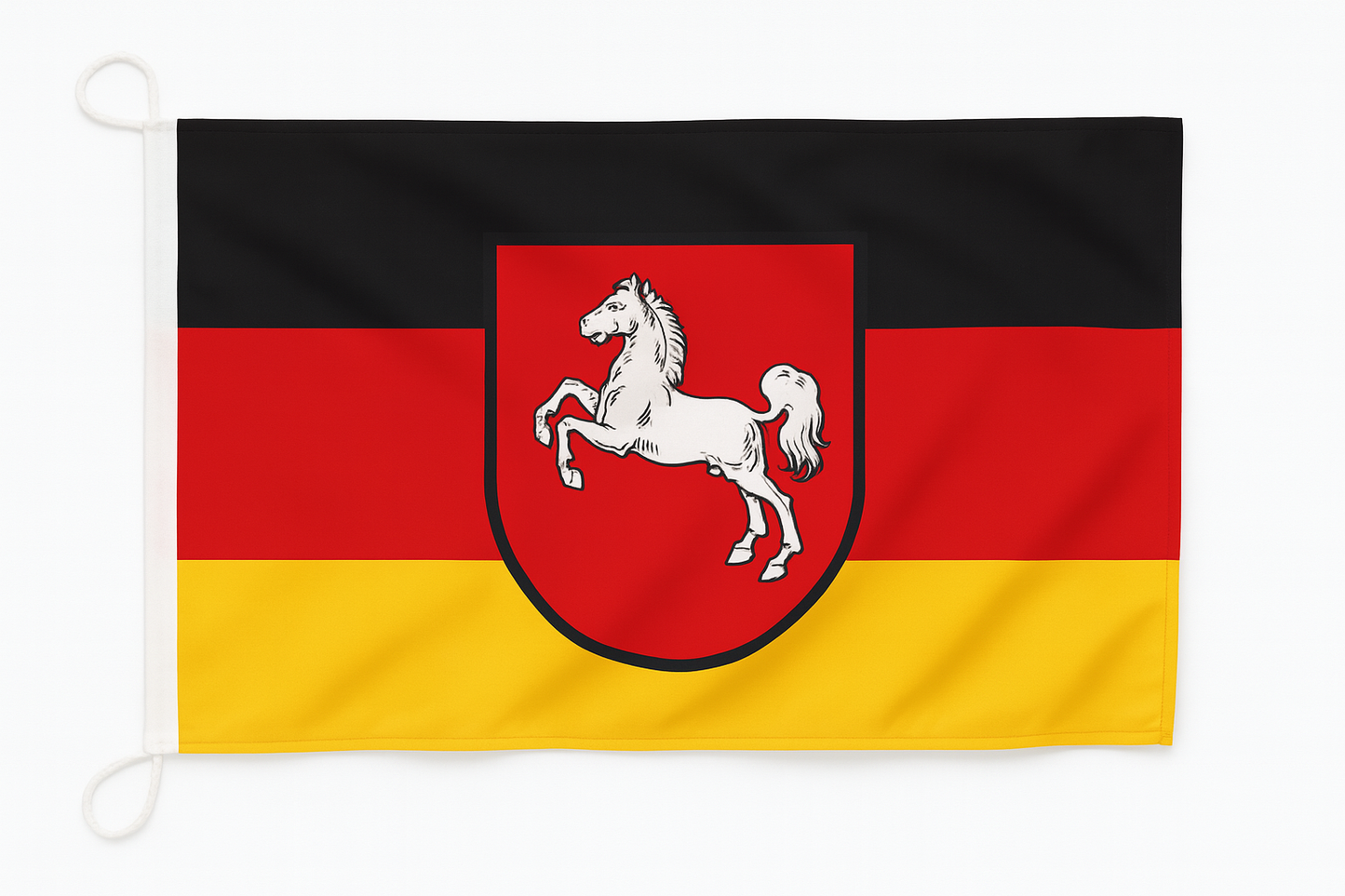 Niedersachsen Flagge mit Wappen – Stolz & Tradition aus dem Norden