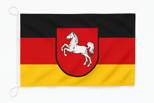 Niedersachsen Flagge mit Wappen – Stolz & Tradition aus dem Norden