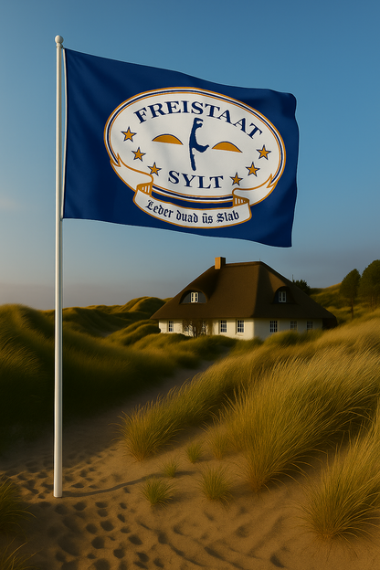 Drapeau de l'État libre de Sylt – Fierté de la mer du Nord en bleu