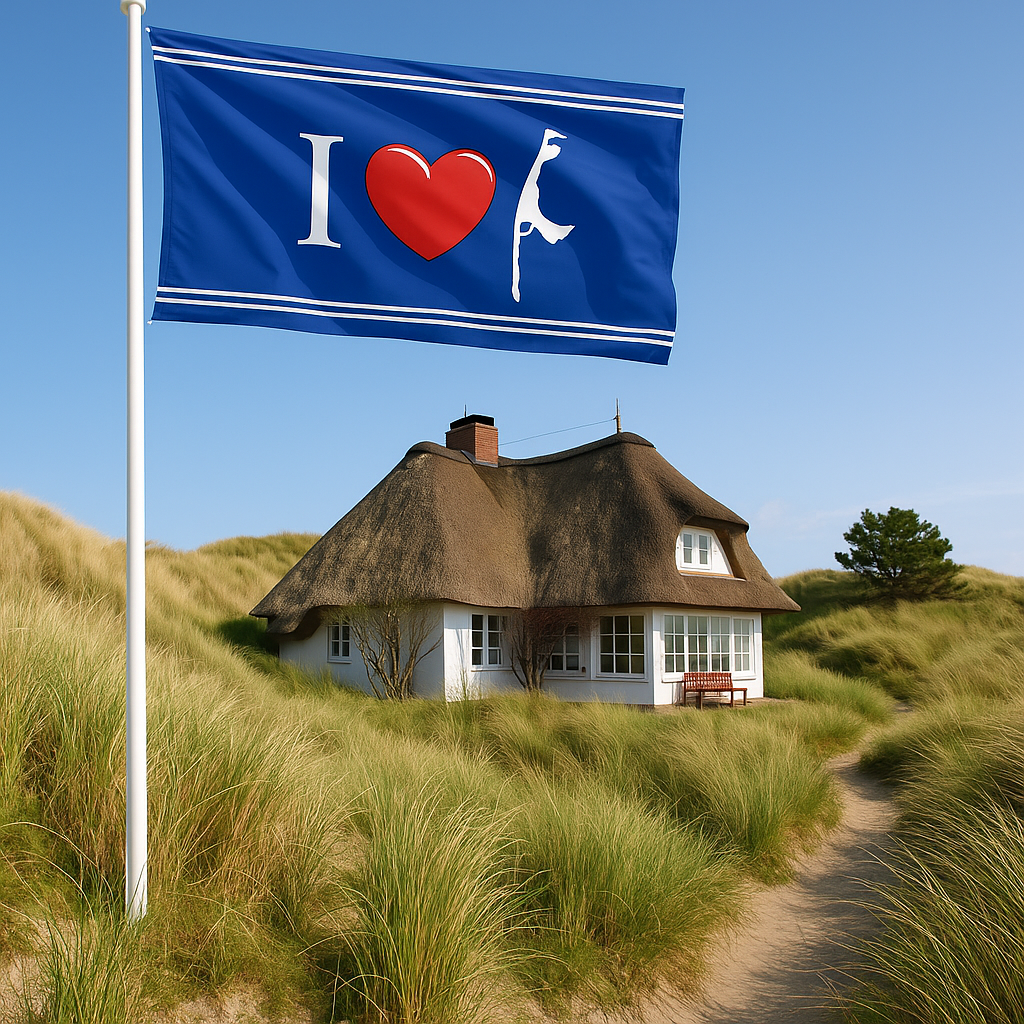 I Love Sylt Flagge – Deine Liebeserklärung an die Insel