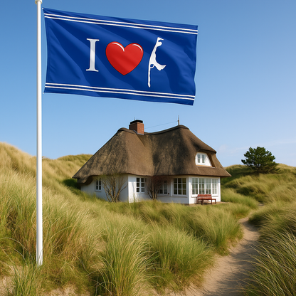 Drapeau « J’aime Sylt » – Votre déclaration d’amour pour l’île