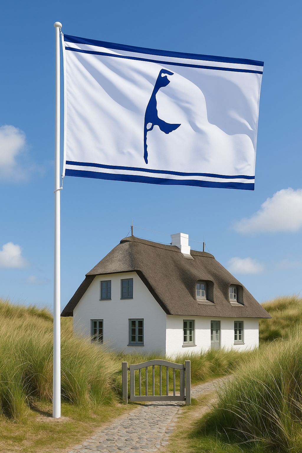 Sylt Flagge Weiß – Die Insel mit Charakter, modern in Szene gesetzt