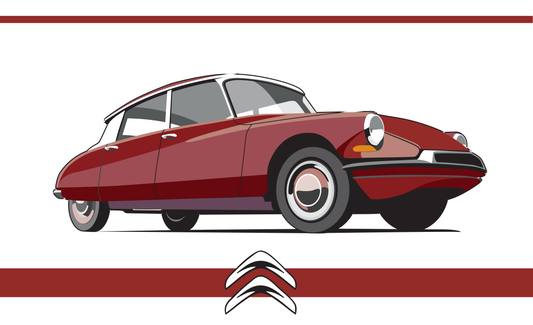 Citroen DS Fahne, Classic, Oldtimerflagge, Auto, Autofahne, Autoflagge, Oldtimer