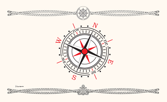 Windrose mit Seil, Seglerflagge