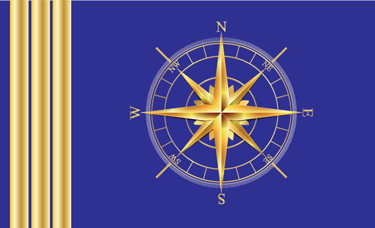Compass Gold-FlaggeMaritim, Segel, Motorboote,, Sglerflagge, Seglerfahne
