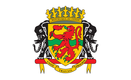 Kongoflagge mit Wappen, Kongo, Kongoflagge, Nationalfahnen