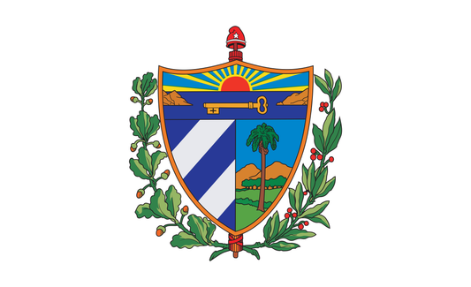 Cubaflagge mit Wappen, Cuba, Kuba, Nationalfahnen