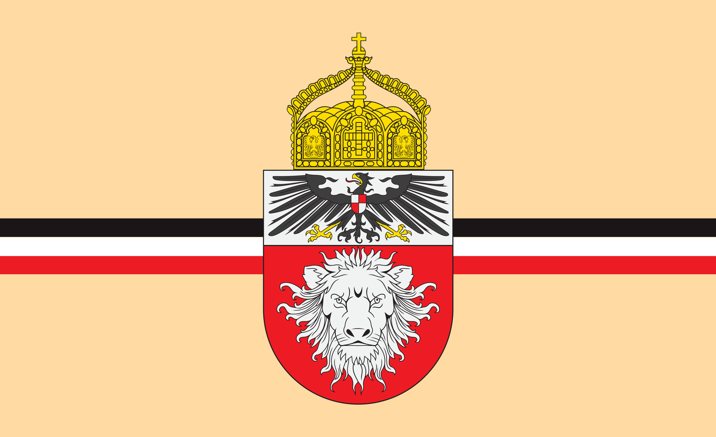 Deutsch Ostafrikaflagge,ehem. Deutsche Kolonie 1914 mit Wappen 1914