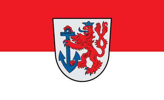 Drapeau de Düsseldorf, Rhénanie-du-Nord-Westphalie, collection de drapeaux régionaux et municipaux