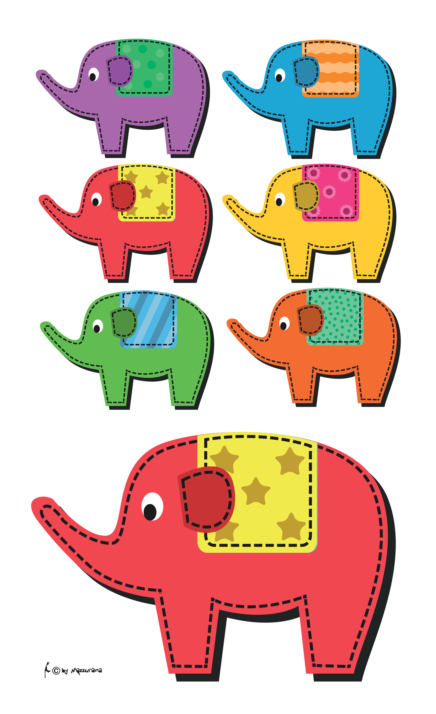 Elefanten nativ Flagge, Tierflaggen