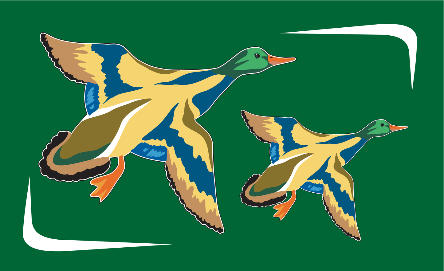 Ente-Flagge, im Flug,Tierflaggen,Tierzüchter-Flaggen