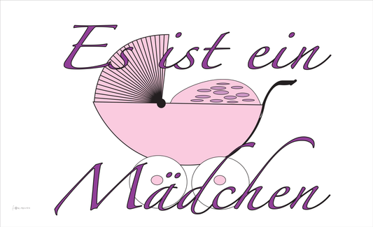 Baby-Flagge, Es ist ein Mädchen!