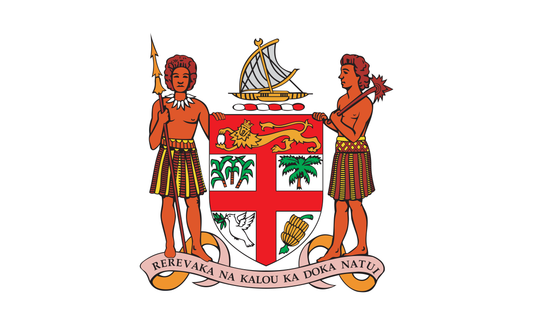 Fiji Inseln Flagge mit Wappen, Insel, Nationalfahnen