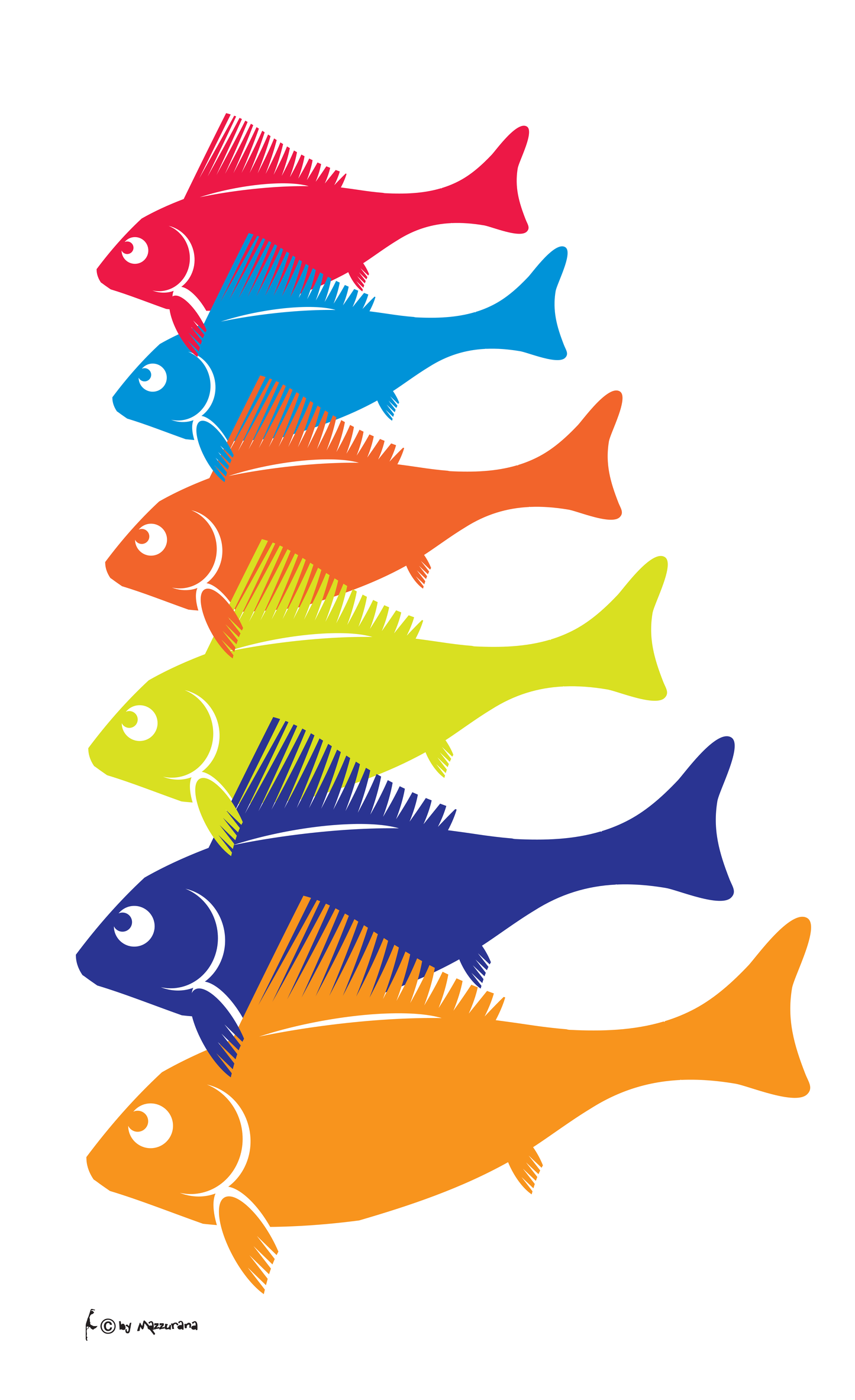 Fische Hand in Hand Flagge, Fische, Tierflaggen, Fishflag, Angeln