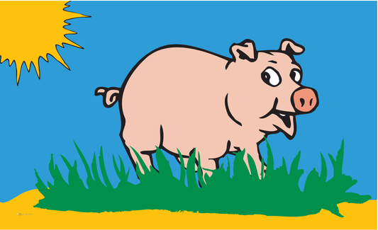 Fröhliches Schwein-Flagge,gestreift,Tierflaggen,Tierzüchter-Flaggen