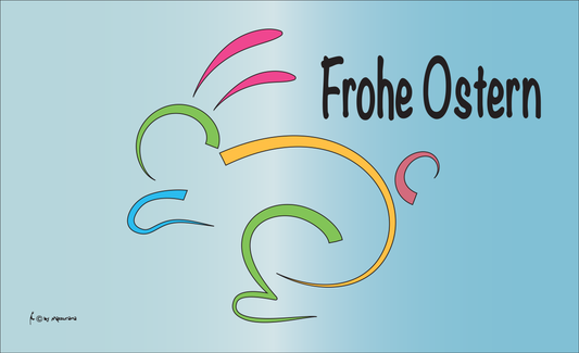 Frohe Ostern Strich Flagge, Osterflagge, Ostern